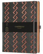 Бележник Castelli Copper & Gold - Roman Copper, 19 x 25 cm, linii
