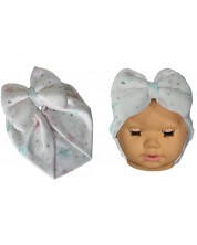 Căciulița pentru bebeluși tip turban NewWorld - Albă cu stele -1
