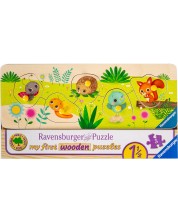 Puzzle pentru copii Ravensburger cu 5 piese - Animale mici in gradina -1