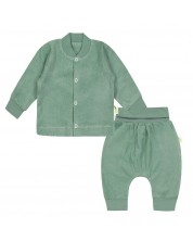 Set de 2 piese pentru copii Bio Baby - 68 cm, 4-6 luni, verde frotte