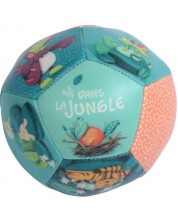 Jucarie pentru bebelusi Moulin Roty - Minge moale Dans la jungle, 10 cm -1