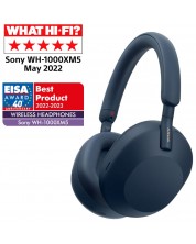 Căști wireless cu microfon Sony - WH-1000XM5, ANC, albastru -1