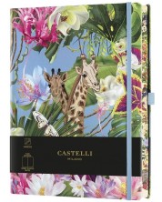 Бележник Castelli Eden - Giraffe, 13 x 21 cm, coli albe