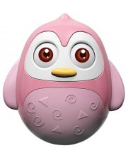 Zornăitoare pentru bebeluși Happy World - Roly Poly, Penguin 2, roz