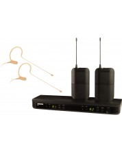 Sistem de microfon wireless Shure - BLX188E/MX53, dual, negru	 -1