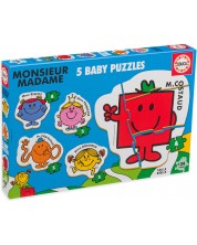 Puzzle pentru bebeluși Educa 5 în 1 - Mr. Men -1