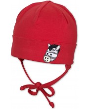 Pălărie pentru bebeluși cu șireturi Sterntaler - 35 cm, 1-2 luni, roşie