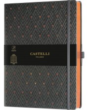 Бележник Castelli Copper & Gold - Diamonds Copper, 19 x 25 cm, linii