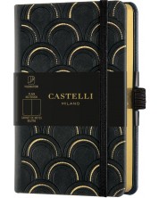 Бележник Castelli Copper & Gold - Art Deco Gold, 9 x 14 cm, coli albe