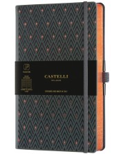 Бележник Castelli Copper & Gold - Diamonds Copper, 9 x 14 cm, linii
