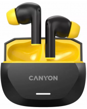 Căști fără fir Canyon - Hexagon 7, TWS, ANC, negru/galben - imagine 1
