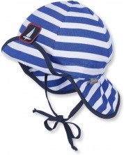 Pălărie de vară pentru bebeluși cu protecție UV 50+ Sterntaler - 43 cm, 5-6 luni, albastră-albă
