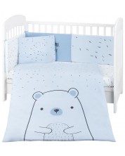 Set de dormit pentru carucior de 6 piese pentru copii KikkaBoo - Bear with me, Blue, 60 х 120 cm -1