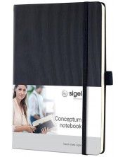 Carnețel cu coperta tareSigel Conceptum Format A5 - Foi negre, căptușite pagini