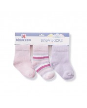 Șosete pentru bebeluși KikkaBoo Stripes - Bumbac, 6-12 luni, mov -1