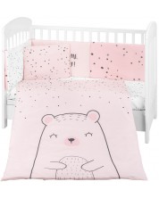 Set de dormit pentru bebelusi din 6 piese KikkaBoo - Bear with me, roz, 70 x 140 cm