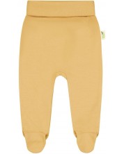 Pantaloni cu botoşei Bio Baby - Bumbac organic, 80 cm, 9-12 luni, galben -1