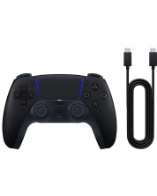 Controler fără fir DualSense - Midnight Black + USB Cable for PC - imagine 1