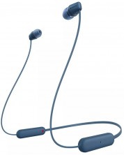 Căști wireless cu microfon Sony - WI-C100, albastre -1