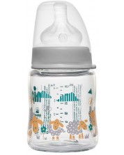 Sticle de sticlă pentru copii NIP - Flow S, 0 m+, 120 ml, Boy -1