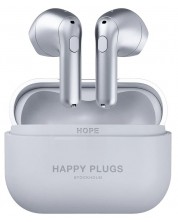 Căști wireless Happy Plugs - Hope, TWS, argintii