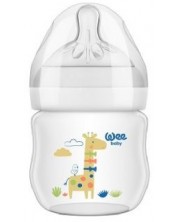 Biberon Wee Baby Natural, PP, 125 ml, alb cu girafa -1