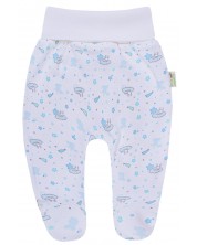 Pantaloni cu botoşei cu imprimeu albastru Bio Baby - Bumbac organic, 86 cm, 12-18 luni -1