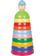 Inele pentru copii Pilsan - Piramidă de culori, 10 bucăți -1