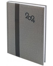 Carnet de notițe Spree Denim Notepad - Cu buclă pentru pix, 168 de foi, gri, 2024 -1