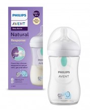 Biberon Philips Avent - Natural Response 3.0, AirFree, 1m+, 260 ml, Elephant