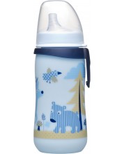 Biberon cu vârf dur NIP - First Cup, 330 ml, albastru