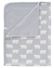 Pătură din bumbac organic pentru bebeluși Fresk - Urs polar, 80 x 100 cm