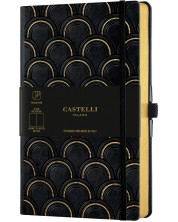 Carnețel Castelli Copper & Gold - Art Deco Gold, 13 x 21 cm, coli albe -1