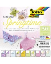 Bloc cu hartii colorate pentru origami Folia - Primavara -1