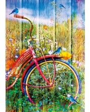 Puzzle Bluebird de 1000 piese -Pasarele albastre pe bicicleta