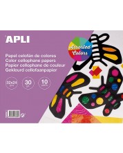 Bloc APLI - Celofan, 10 file, diverse culori