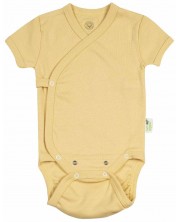 Body cu maneca scurta Bio Baby - Bumbac organic, galben