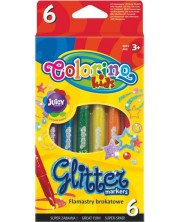 Markere din brocart Colorino Kids - 6 culori