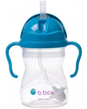 Sticlă cu pai pentru bebeluși b.box - Sippy cup, 240 ml, Cobalt