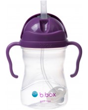Sticlă cu pai pentru bebeluși b.box - Sippy cup, 240 ml, Grape