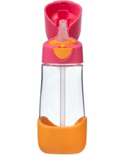 Sticlă cu pai pentru bebeluși b.box - Tritan, Strawberry shake, 450 ml -1