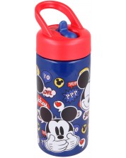 Sticlă cu paie Mickey - 410 ml