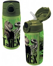 Sticlă de apă Graffiti T-Rex - cu paie, 500 ml -1