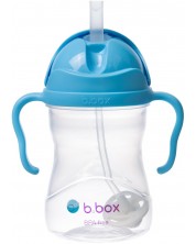 Sticlă cu pai pentru bebeluși b.box - Sippy cup, 240 ml, Blueberry