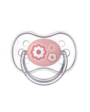 Suzetă de silicon Canpol Newborn Baby, în formă de cireș, 6-18 luni, roz -1
