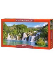 Puzzle panoramic Castorland din 4000 de piese - Cascade in Krka, Croatia -1