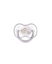 Suzetă de silicon Canpol Newborn Baby, în formă de cireș, 6-18 luni, albă