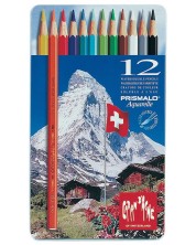 Creioane acuarele colorate Caran d'Ache Prismalo – 12 culori -1