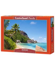 Puzzle Castorland de 3000 piese - Plaja tropicala, Seychelles