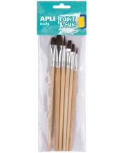 Set pensule pentru desen APLI - 6 bucati, par natural -1
